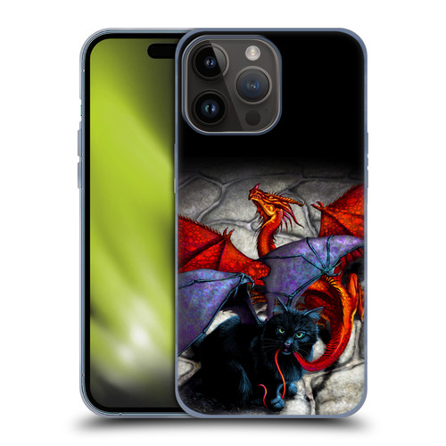 Stanley Morrison Art Bat Winged Black Cat & Dragon Soft Gel Case for Apple iPhone 15 Pro Max