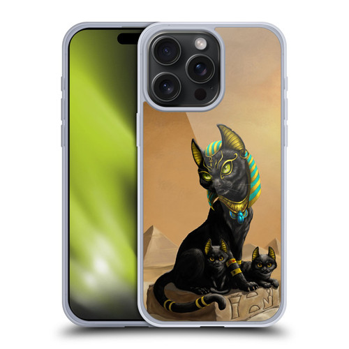 Stanley Morrison Art Egyptian Bastet Cat & Kittens Soft Gel Case for Apple iPhone 15 Pro Max