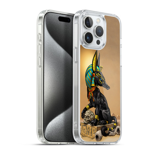 Stanley Morrison Art Egyptian Black Jackal Anubis Soft Gel Case for Apple iPhone 15 Pro Max & MagSafe