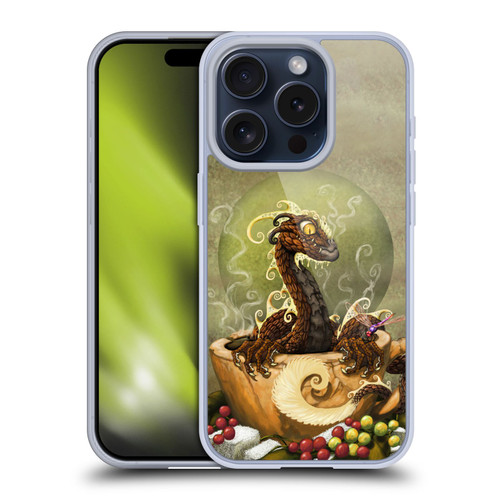 Stanley Morrison Art Brown Coffee Dragon Dragonfly Soft Gel Case for Apple iPhone 15 Pro