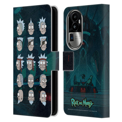 Rick And Morty Season 3 Character Art Seal Team Ricks Leather Book Wallet Case Cover For OPPO Reno10 Pro+