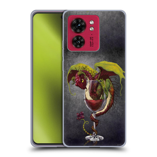 Stanley Morrison Art Red Wine, Dragon, And Grapes Soft Gel Case for Motorola Moto Edge 40