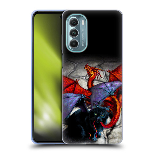 Stanley Morrison Art Bat Winged Black Cat & Dragon Soft Gel Case for Motorola Moto G Stylus 5G (2022)