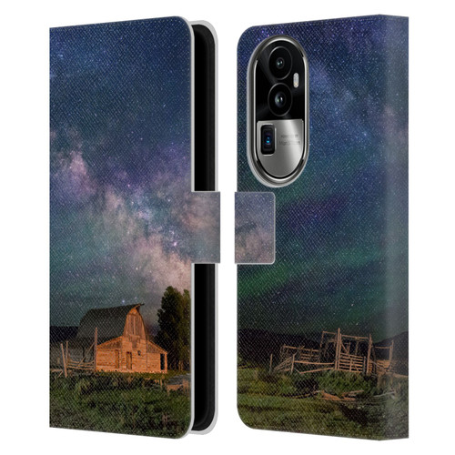 Royce Bair Nightscapes Grand Teton Barn Leather Book Wallet Case Cover For OPPO Reno10 Pro+