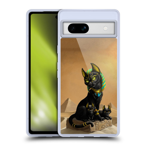 Stanley Morrison Art Egyptian Bastet Cat & Kittens Soft Gel Case for Google Pixel 7a