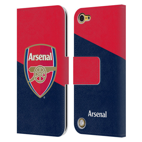 Arsenal FC Crest 2 Red & Blue Logo Leather Book Wallet Case Cover For Apple iPod Touch 5G 5th Gen