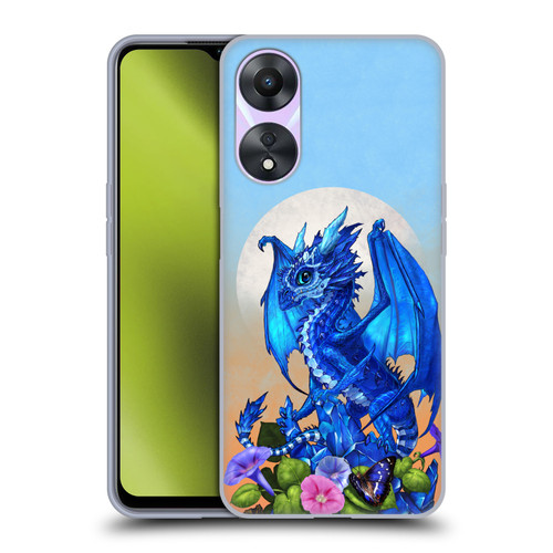 Stanley Morrison Art Blue Sapphire Dragon & Flowers Soft Gel Case for OPPO A78 4G