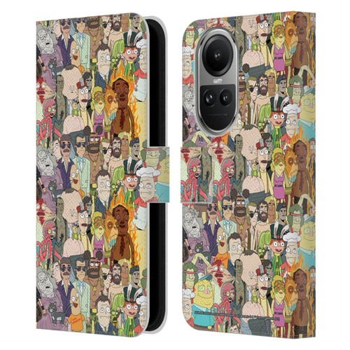 Rick And Morty Season 3 Graphics Interdimensional Space Cable Leather Book Wallet Case Cover For OPPO Reno10 5G / Reno10 Pro 5G