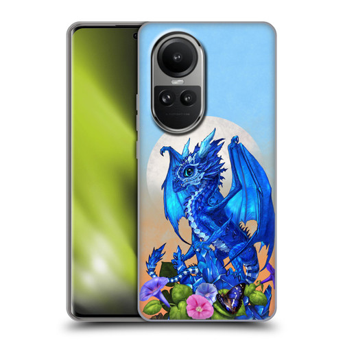 Stanley Morrison Art Blue Sapphire Dragon & Flowers Soft Gel Case for OPPO Reno10 5G / Reno10 Pro 5G