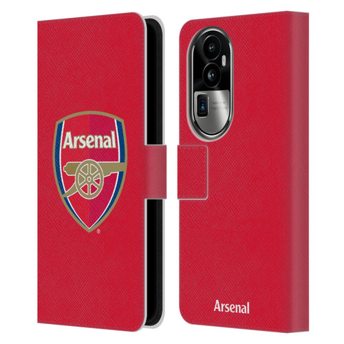 Arsenal FC Crest 2 Full Colour Red Leather Book Wallet Case Cover For OPPO Reno10 Pro+