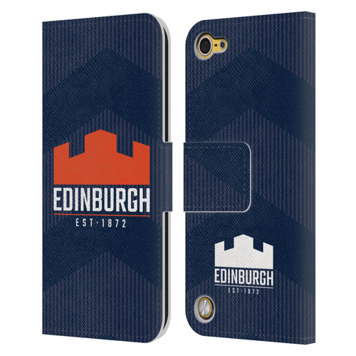 Edinburgh Rugby Graphics Lines Leather Book Wallet Case Cover For Apple iPod Touch 5G 5th Gen