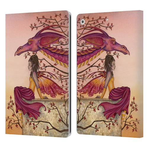 Amy Brown Elemental Fairies Greeting The Dawn Leather Book Wallet Case Cover For Apple iPad 10.2 2019/2020/2021