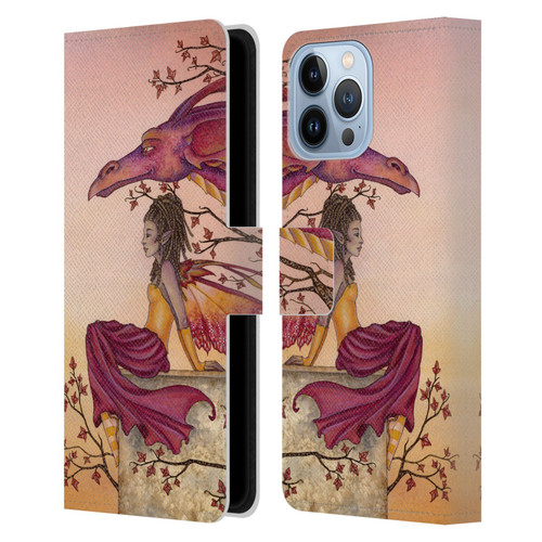 Amy Brown Elemental Fairies Greeting The Dawn Leather Book Wallet Case Cover For Apple iPhone 13 Pro Max