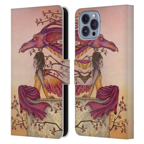 Amy Brown Elemental Fairies Greeting The Dawn Leather Book Wallet Case Cover For Apple iPhone 14