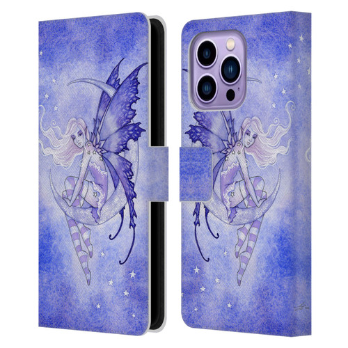 Amy Brown Elemental Fairies Moon Fairy Leather Book Wallet Case Cover For Apple iPhone 14 Pro Max