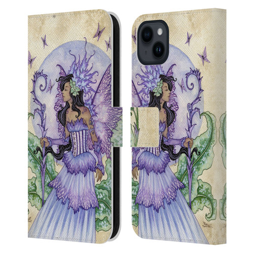 Amy Brown Elemental Fairies Spring Fairy Leather Book Wallet Case Cover For Apple iPhone 15 Plus