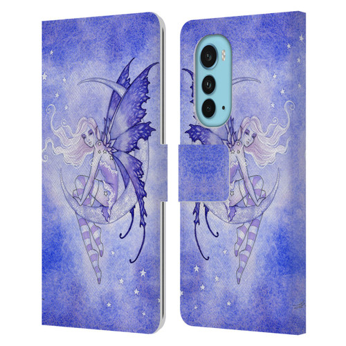 Amy Brown Elemental Fairies Moon Fairy Leather Book Wallet Case Cover For Motorola Edge (2022)