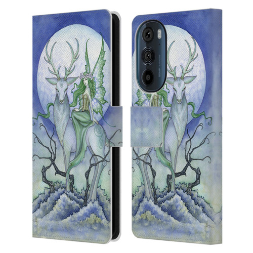 Amy Brown Elemental Fairies Midnight Fairy Leather Book Wallet Case Cover For Motorola Edge 30