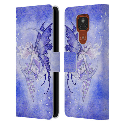 Amy Brown Elemental Fairies Moon Fairy Leather Book Wallet Case Cover For Motorola Moto E7 Plus