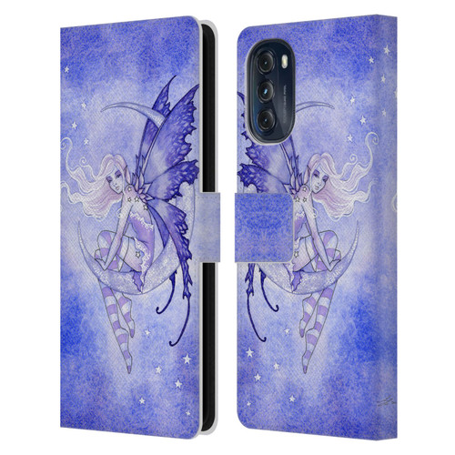 Amy Brown Elemental Fairies Moon Fairy Leather Book Wallet Case Cover For Motorola Moto G (2022)