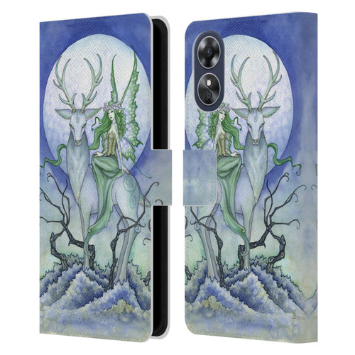 Amy Brown Elemental Fairies Midnight Fairy Leather Book Wallet Case Cover For OPPO A17