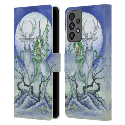 Amy Brown Elemental Fairies Midnight Fairy Leather Book Wallet Case Cover For Samsung Galaxy A73 5G (2022)