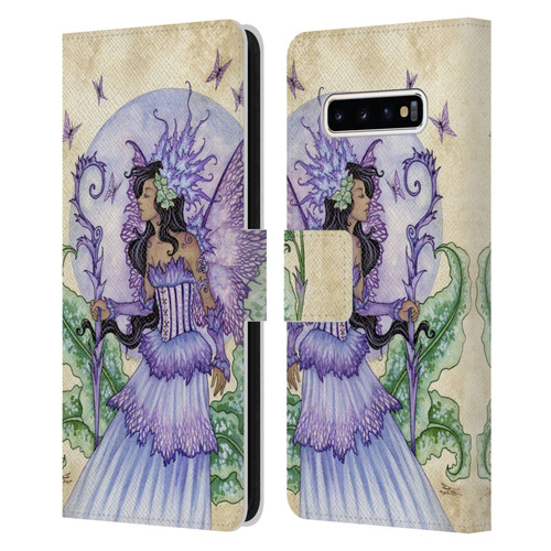 Amy Brown Elemental Fairies Spring Fairy Leather Book Wallet Case Cover For Samsung Galaxy S10+ / S10 Plus