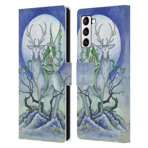 Amy Brown Elemental Fairies Midnight Fairy Leather Book Wallet Case Cover For Samsung Galaxy S21+ 5G