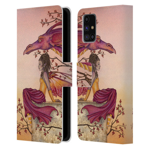 Amy Brown Elemental Fairies Greeting The Dawn Leather Book Wallet Case Cover For Samsung Galaxy M31s (2020)