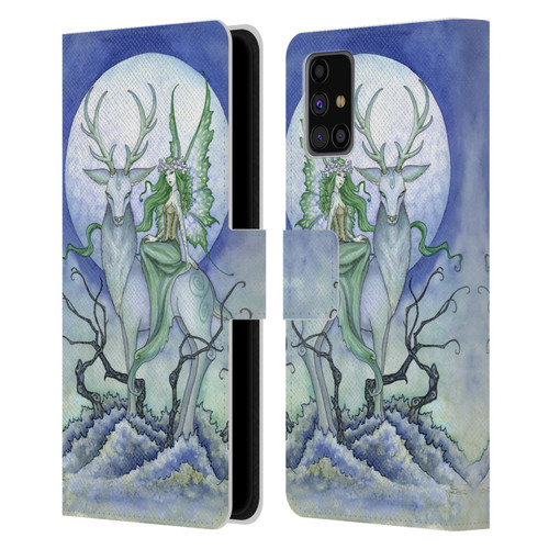 Amy Brown Elemental Fairies Midnight Fairy Leather Book Wallet Case Cover For Samsung Galaxy M31s (2020)