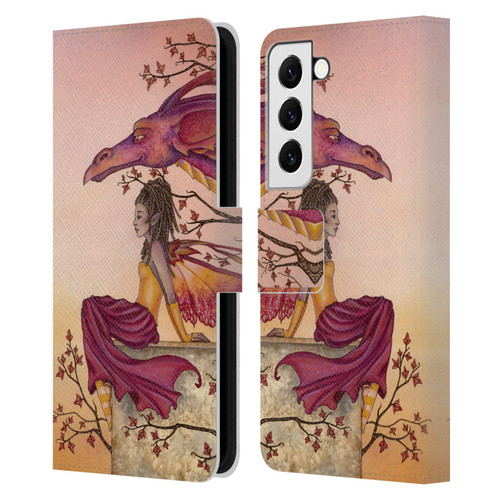 Amy Brown Elemental Fairies Greeting The Dawn Leather Book Wallet Case Cover For Samsung Galaxy S22 5G