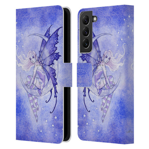 Amy Brown Elemental Fairies Moon Fairy Leather Book Wallet Case Cover For Samsung Galaxy S22+ 5G