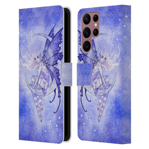 Amy Brown Elemental Fairies Moon Fairy Leather Book Wallet Case Cover For Samsung Galaxy S22 Ultra 5G