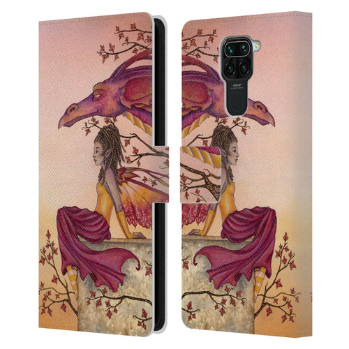 Amy Brown Elemental Fairies Greeting The Dawn Leather Book Wallet Case Cover For Xiaomi Redmi Note 9 / Redmi 10X 4G