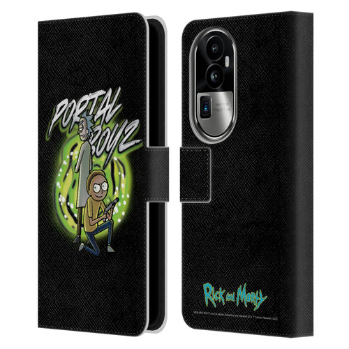 Rick And Morty Season 5 Graphics Portal Boyz Leather Book Wallet Case Cover For OPPO Reno10 Pro+