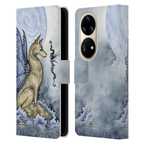 Amy Brown Folklore Wolf Moon Leather Book Wallet Case Cover For Huawei P50 Pro