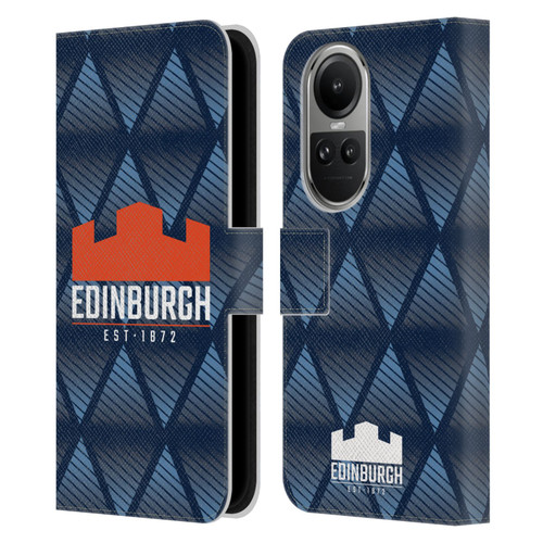 Edinburgh Rugby Graphics Pattern Leather Book Wallet Case Cover For OPPO Reno10 5G / Reno10 Pro 5G