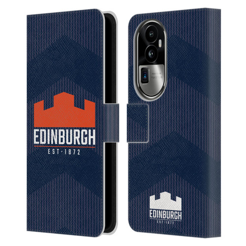 Edinburgh Rugby Graphics Lines Leather Book Wallet Case Cover For OPPO Reno10 Pro+