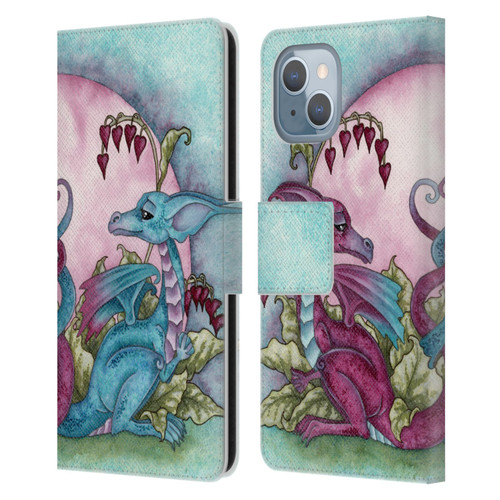 Amy Brown Folklore Love Dragons Leather Book Wallet Case Cover For Apple iPhone 14