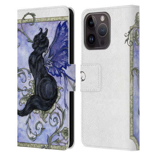 Amy Brown Folklore Fairy Cat Leather Book Wallet Case Cover For Apple iPhone 15 Pro