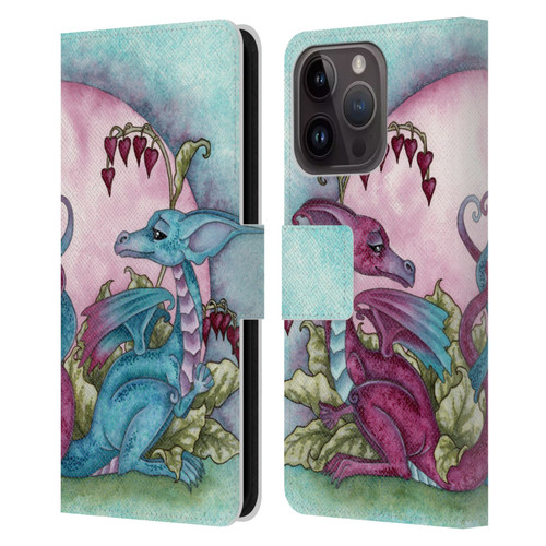 Amy Brown Folklore Love Dragons Leather Book Wallet Case Cover For Apple iPhone 15 Pro