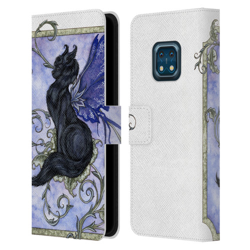 Amy Brown Folklore Fairy Cat Leather Book Wallet Case Cover For Nokia XR20