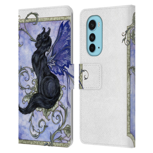 Amy Brown Folklore Fairy Cat Leather Book Wallet Case Cover For Motorola Edge (2022)