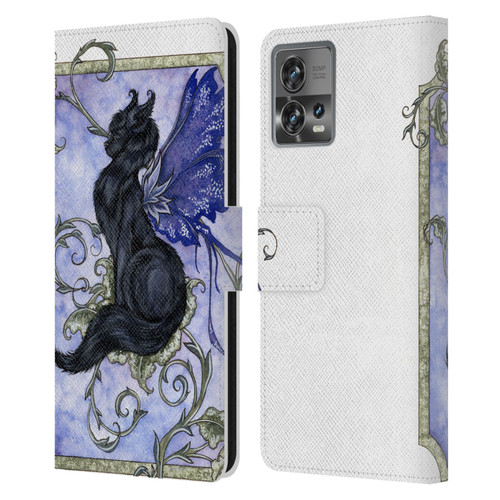 Amy Brown Folklore Fairy Cat Leather Book Wallet Case Cover For Motorola Moto Edge 30 Fusion