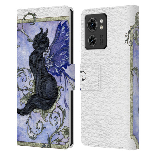 Amy Brown Folklore Fairy Cat Leather Book Wallet Case Cover For Motorola Moto Edge 40