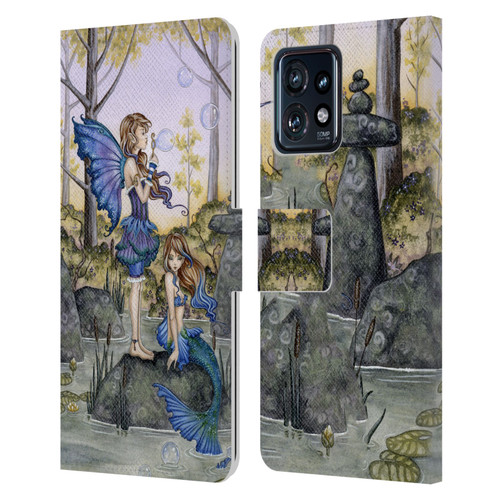 Amy Brown Folklore Cousins Leather Book Wallet Case Cover For Motorola Moto Edge 40 Pro