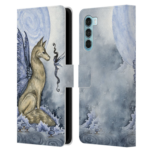 Amy Brown Folklore Wolf Moon Leather Book Wallet Case Cover For Motorola Edge S30 / Moto G200 5G