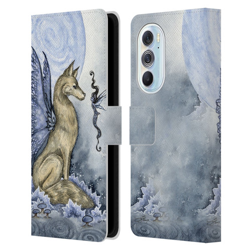 Amy Brown Folklore Wolf Moon Leather Book Wallet Case Cover For Motorola Edge X30