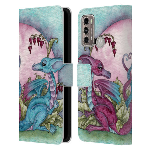 Amy Brown Folklore Love Dragons Leather Book Wallet Case Cover For Motorola Moto G60 / Moto G40 Fusion