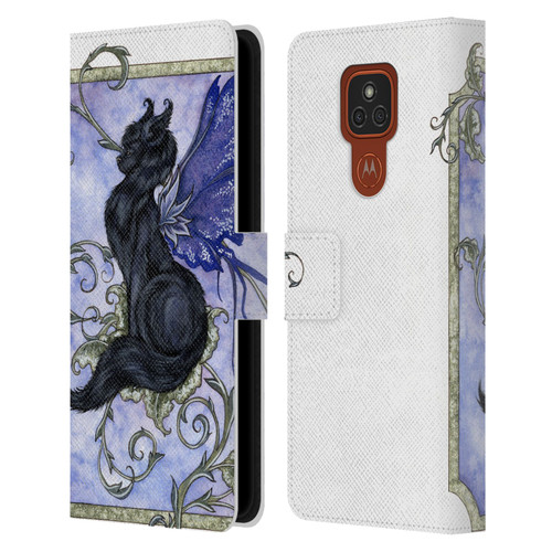 Amy Brown Folklore Fairy Cat Leather Book Wallet Case Cover For Motorola Moto E7 Plus